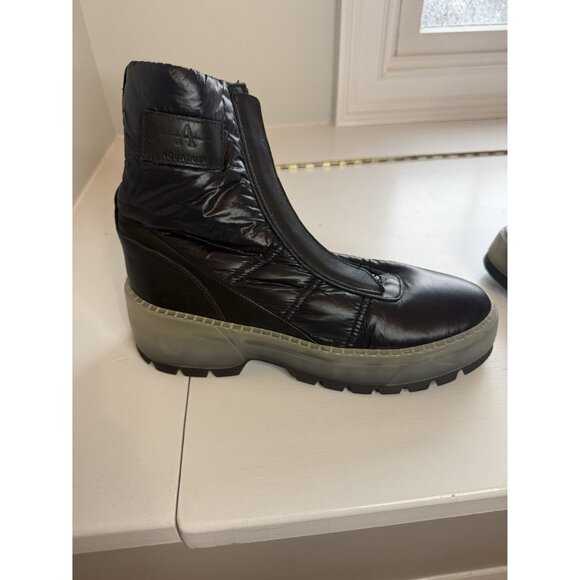 NEW Aquatalia Amii Leather Front Zip Combat Boots Black W Sz  US 11 $440 [jb] - Picture 6 of 13